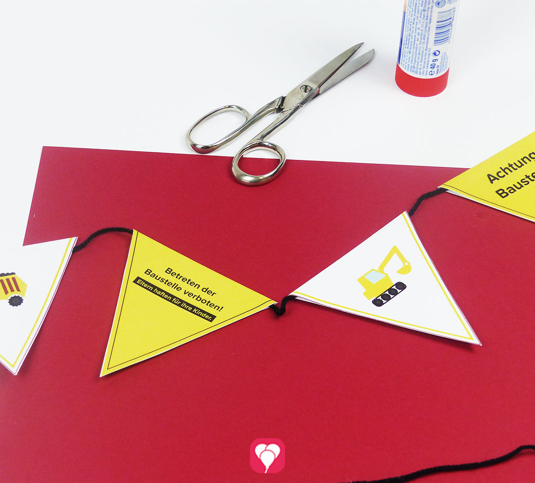 Bauarbeiter Wimpelgirlande