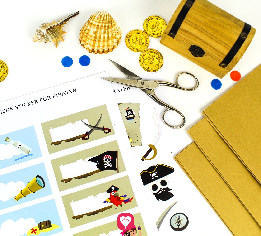Piraten Geschenkaufkleber