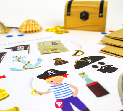 Piraten Geschenkaufkleber