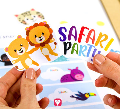 Safari Geschenkaufkleber